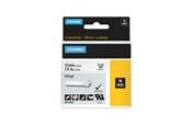 Papir, Fotopapir og Etiketter - DYMO Rhino industri vinyl tape |12 mm x 5.5 m rulle | sort på hvid - 18444