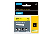 Papir, Fotopapir og Etiketter - DYMO Dymo Rhino fleksibel nylon | 24 mm x 3,5 m | sort på gul - S0773850