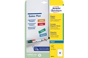 Papir, Fotopapir og Etiketter - Avery Magnetskilte, 50 x 140 mm, 40 Etiketter, Hvid - J8875-5