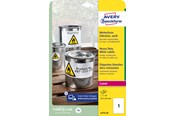 Papir, Fotopapir og Etiketter - Avery Holdbare etiketter, hvide, 210x297mm - L4775-20