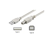 USB kabel - Pro USB-A <-> USB-B 2.0 - 3m - Grå - 4040849509544