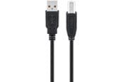 USB kabel - Pro USB-A <-> USB-B 2.0 - 3m - Sort - SI-77023-S