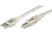 USB kabel - Pro USB-A <-> USB-B 2.0 - 3m - Transparent - 4040849689734