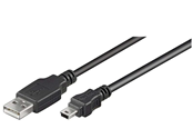 USB kabel - Pro USB-A <-> USB Mini-B (5-pin) - 1.5m - Sort - 4040849936234