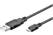 USB kabel - Pro USB-A <-> USB Micro-B - 1.8m - Sort - 4040849931819