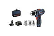 Skrue/Boremaskine - Bosch Professional GSR 12V-15 i taske + 39 tilbehørsdele - 0615990G6L