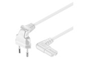 Strømkabel (ekstern) - Pro Strømkabel C7 (2 pins) - Hvid - 3m - 90° - 4040849973567
