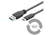 USB kabel - Pro USB-A <-> USB-C - 1m - USB 3.0 - Sort - PUSB3.2G1-AC-BLK-1M