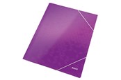 Mapper og Clipboards - Leitz 3-klap elastikmappe WOW A4 Lilla - 39820062