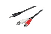 Audio kabel - Pro MiniJack - 2xRCA - Black - 1.5m - 4040849500183