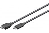 USB kabel - Pro USB-C <-> USB Micro-B 3.0 - 1m - Sort - 4040849679964