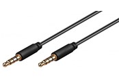 Audio kabel - Pro MiniJack 3.5mm Slim 4P - Bk - 1m - 4040849638268