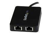 Netværksadapter (netkort, printserver mv.) - StarTech.com USB C to Dual Gigabit Ethernet Adapter with USB (Type-A) Port - US1GC301AU2R