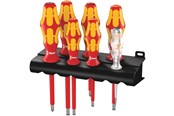 Værktøj - Wera 160 i/165 i/7 Rack Skruetrækkersæt Kraftform Plus serie 100 + spændingssøger + rack, 7 dele - 05006148001