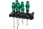 Håndværktøj  - Wera 334/355/6 Rack skruetrækkersæt Kraftform Plus Lasertip + rack, 6 dele - 05105656001