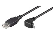 USB kabel - Pro USB- A <-> Micro USB-B Angled - Black - 1.8m - 4040849953439