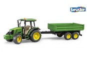 Legetøjsbil - Bruder  John Deere 5115M tractor with tipping trailer - 2108