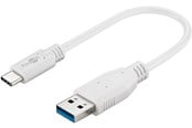USB kabel - Pro USB-A <-> USB-C - 0.2m - USB 3.0 - Hvid - PUSB3.2G1-AC-WHT-0.2M
