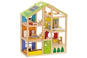 Trælegetøj - Hape Wooden 4 seasons Dollhouse with furniture - 5682