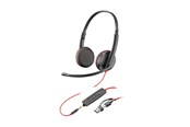 Hovedtelefoner/headset - HP Poly Blackwire 3225 Stereo USB-C Headset +3.5mm Plug +USB-C/A Adapter (Bulk) (8X229A6) - 8X229A6