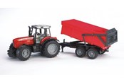 Legetøjsbil - Bruder Massey Ferguson 7480 tractor with tipping trailer - 02045