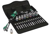 Værktøj - Wera 8100 SA 9 Zyklop Speed-skraldesæt, 1/4"-tilslutning, tommemål , 28 dele - 5004019001