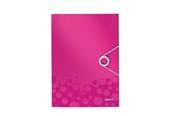 Mapper og Clipboards - Leitz 3-klap elastikmappe  WOW PP A4 pink - 45990023