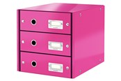 Arkivering & Opbevaring - Leitz Skuffekabinet Click & Store WOW 3 skuffer Pink - 60480023