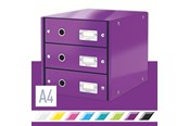 Arkivering & Opbevaring - Leitz Skuffekabinet  Click & Store WOW 3 skuffer Lilla - 60480062