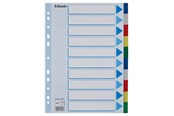 Lommer, Omslag & Registre - Esselte Faneblad PP A4 10-delt flerfarve - 15261