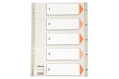 Lommer, Omslag & Registre - Esselte Register PP A4 1-5 grå - 100103