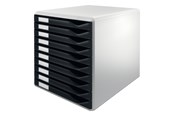 Skrivebordstilbehør - Leitz Skuffekabinet Post og Form set - 10 skuffer A4 Sort - 52810095