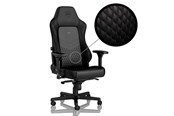 Gamer Stol - noblechairs HERO Real Leather Gaming Chair - Black Gamer Stol - Sort - Læder - Op til 150 kg - NBL-HRO-RL-BLA