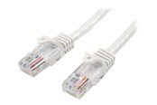 Netværkskabel - StarTech.com 0.5m White Cat5e / Cat 5 Snagless Ethernet Patch Cable 0.5 m - patch cable - 50 cm - white - Hvid - 0.5m - 45PAT50CMWH