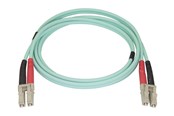 Netværkskabel - StarTech.com Aqua OM4 Duplex Multimode Fiber Optic Cable - 100 Gb - 50/125 - LSZH - LC/LC - 1 m - network cable - 1 m - aqua - Blå - 1m - 450FBLCLC1