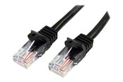 Netværkskabel - StarTech.com 5m Black Cat5e / Cat 5 Snagless Patch Cable 5 m - patch cable - 5 m - black - Sort - 5m - 45PAT5MBK