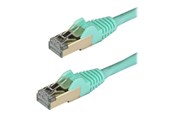 Netværkskabel - StarTech.com 0.5m Aqua Cat6a / Cat 6a Shielded Ethernet Patch Cable 0.5 m - patch cable - 50 cm - aqua - 0.5m - 6ASPAT50CMAQ