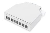 Netværkstilbehør - DIGITUS DN-96891 Din Rail Splice Box for 8 LC/DX couplers Color grey - DN-96891