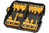 Bor & bits - Dewalt 12 Piece Router Bit Set - 8mm Shaft - + Storage Box With Clear Cover - DT90016-QZ