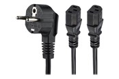 Strømkabel (intern) - StarTech.com C13 Power Cord - Schuko to 2x C13 - Y Splitter Power Cable - power cable - 2 m - PXT101YEU2M