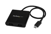 Skærmkabel - StarTech.com 2-Port USB-C to HDMI MST Hub - 4K Dual Monitor Splitter - external video adapter - black - MSTCDP122HD