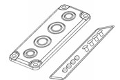 Tavler og kasser - FIBOX Blanketflange størrelse 2 2XM20/32+2XM25/40 komplet - 2550405