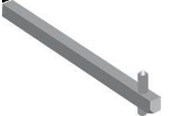 Komponenter til tavler og kasser - ABB Aksel 6X6MM for  greb OH_1-2-3 OXS6X250 - 1SCA101660R1001