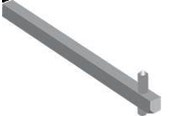 Komponenter til tavler og kasser - ABB Aksel 6X6MM for  greb OH_1-2-3 OXS6X330 - 1SCA101661R1001