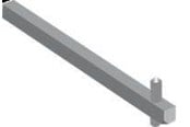 Komponenter til tavler og kasser - ABB Aksel 6X6MM for  greb OH_1-2-3 OXS6X160 - 1SCA101656R1001