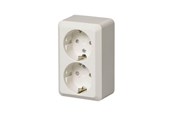 Afbrydermateriel - ABB Stikkontakt DOBBELT (Jussi) PÅBYGNING 16A Hvid - 2TKA000994G1