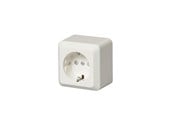Afbrydermateriel - ABB Stikkontakt ENKELT (Jussi) PÅBYGNING 16A Hvid - 2TKA000660G1