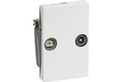 Lauritz Knudsen - LK FUGA antenneudtag TV og R sløjfedåse T2 2 stik type TD212E, Class A+ 1½ modul, hvid - 508D6212