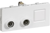 Lauritz Knudsen - LK FUGA antenne/dataudtag 2 modul TV, R og RJ45 slutdåse, type TD301, hvid - 508D6301