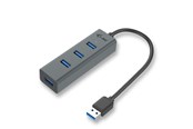 USB hub - I-Tec USB 3.0 Metal Passive HUB - USB 3.0 - 4-Port USB hub - USB 3.2 - 4 ports - Grå - U3HUBMETAL403